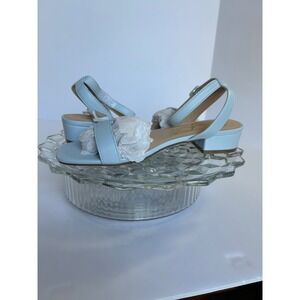 Sugar Empire Light Blue Square Toe‎ Ankle Strap Block Heel Sandals - Size 10
